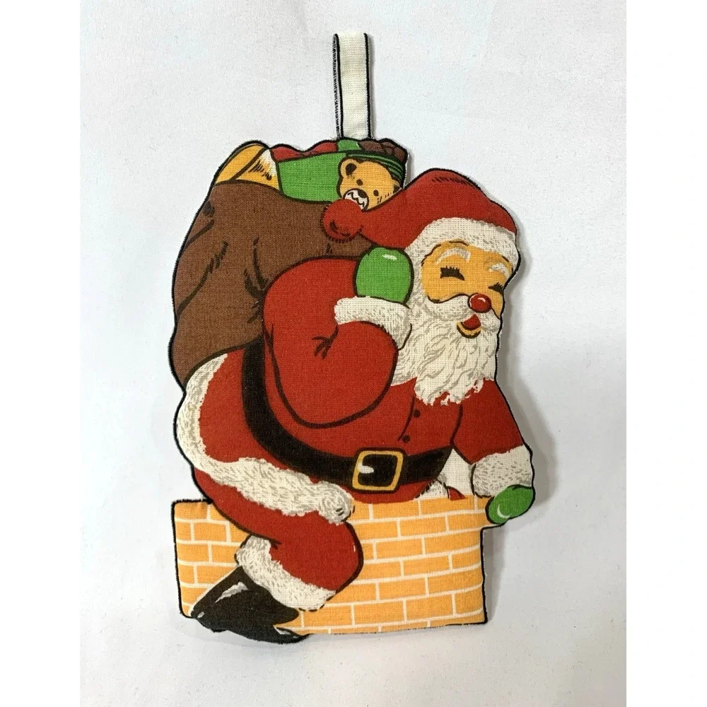 Christmas Pot Holder Santa Vintage Phillipines Foam filled Hot mat‎